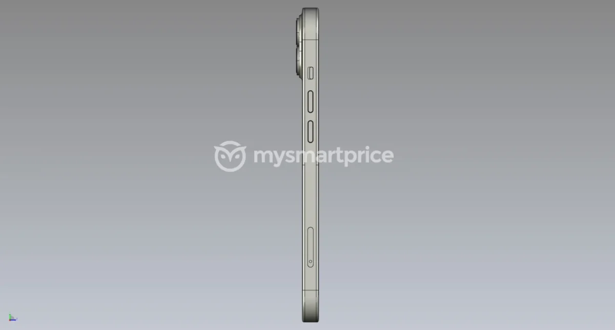 iPhone 14 左側面の3D CAD画像