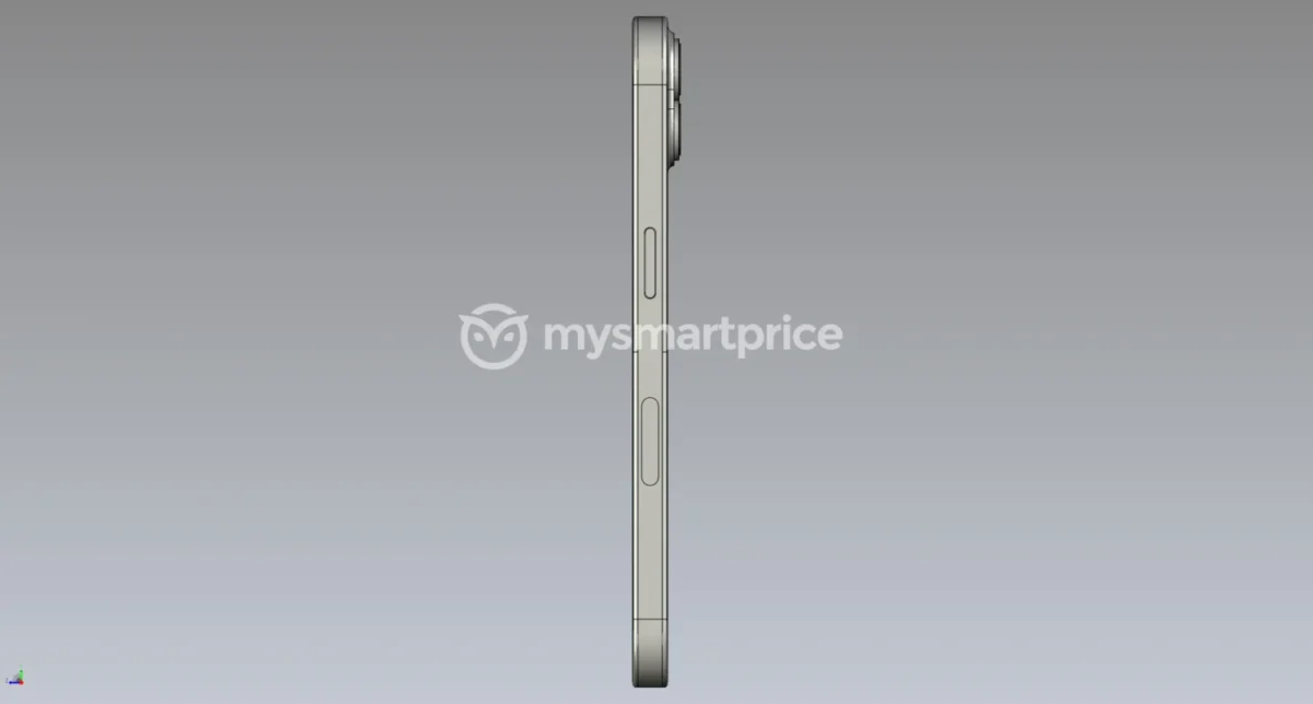 iPhone 14 右側面の3D CAD画像