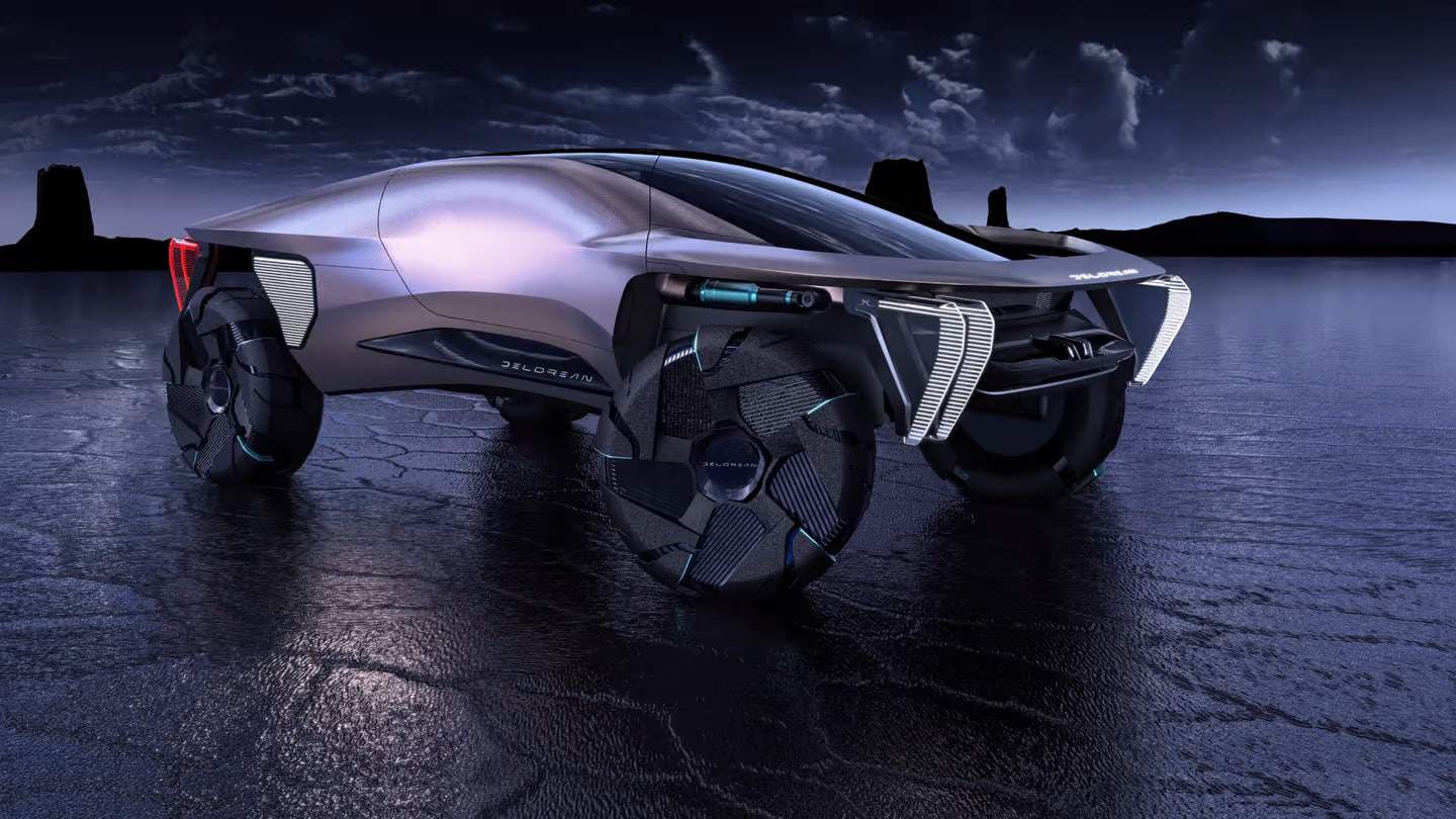 2040年の電気自動車をイメージした、ぶっ飛びすぎなデザインのデロリアン「オメガ」が公開