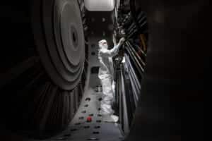 employee inside the norman reactor