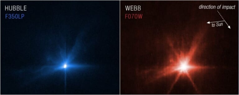 Webb and Hubble capture detailed views of DART impact 1024x409 1
