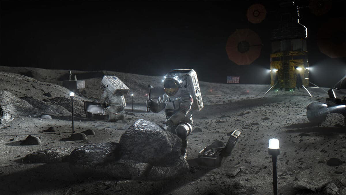 artemis astronaut on moon