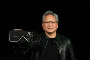 nvidia ceo jensen huang with geforce rtx 4090 gpu