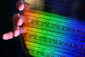 Intel silicon spin qubit wafer