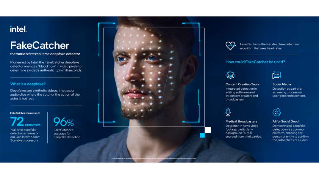 Intelが96％の高精度でリアルタイムにディープフェイク動画を見極めるAI解析技術「FakeCatcher」を発表