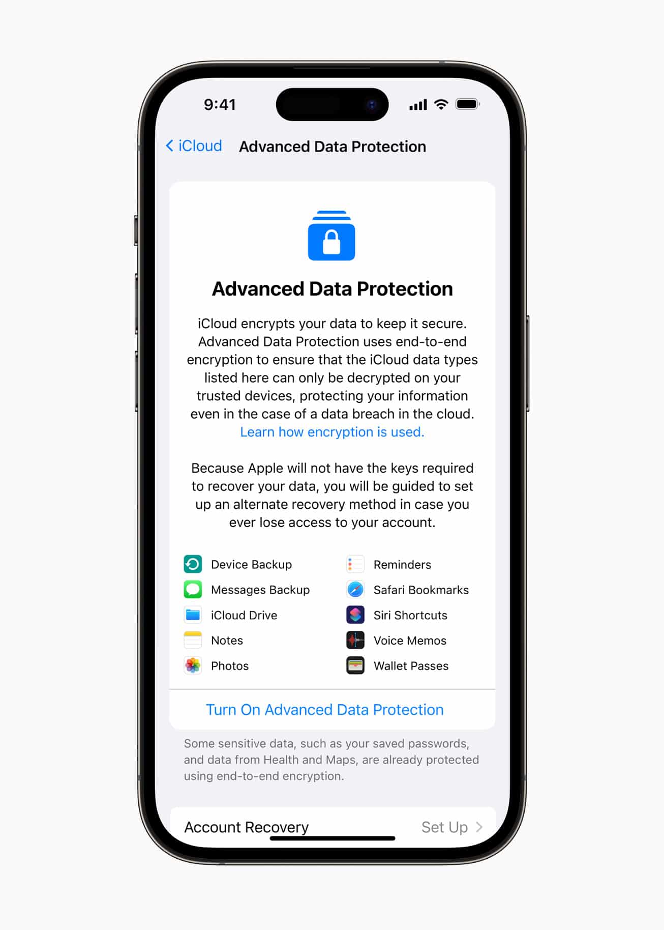 Apple advanced security Advanced Data Protection