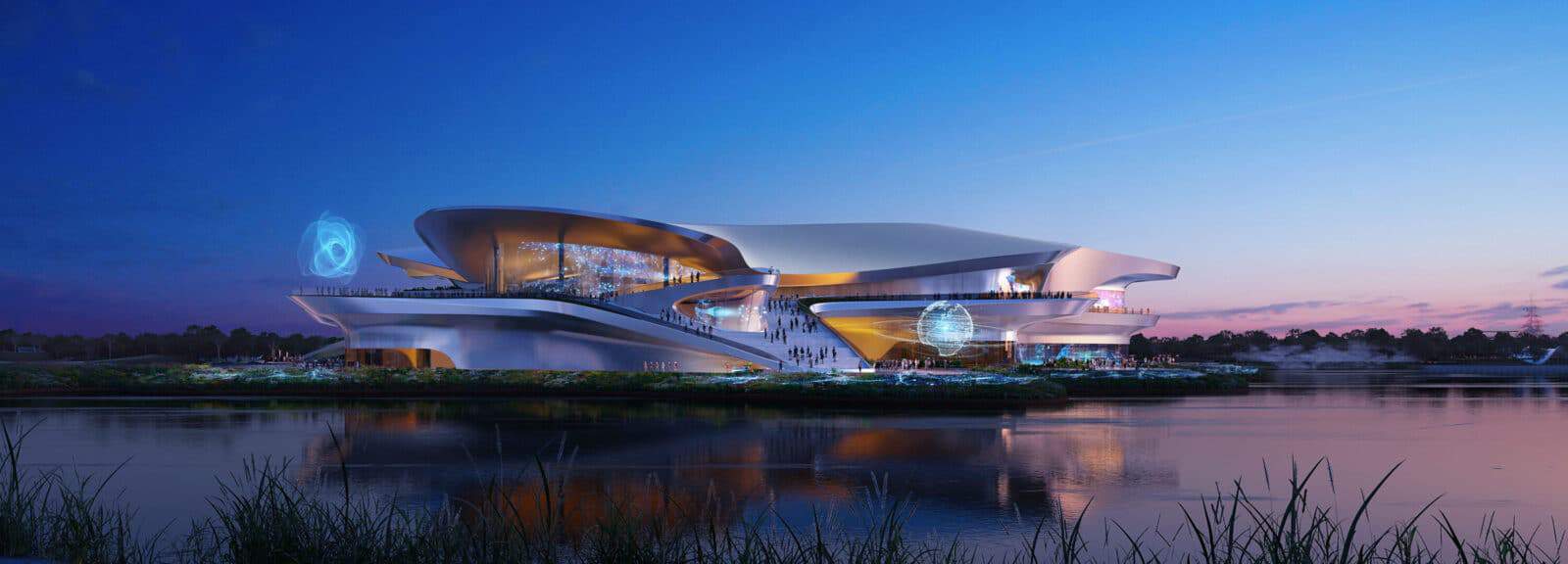 ZHA Chengdu Science Fiction Museum Render by Atchain 3 lores 3000x1080 1