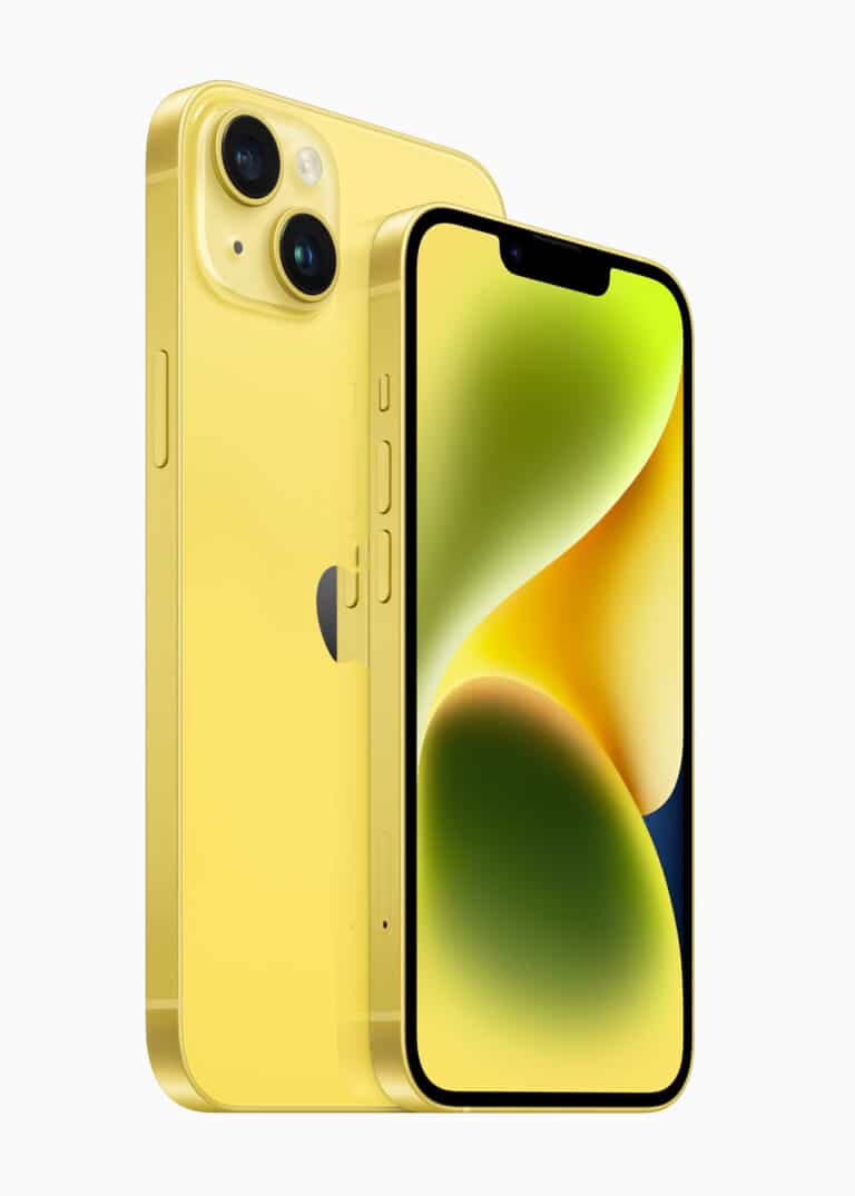 Apple iPhone 14 iPhone 14 Plus yellow 2up 230307