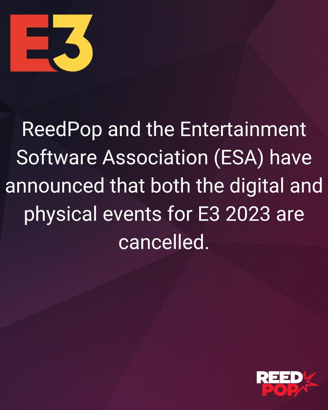 E3 2023の中止が正式に決定