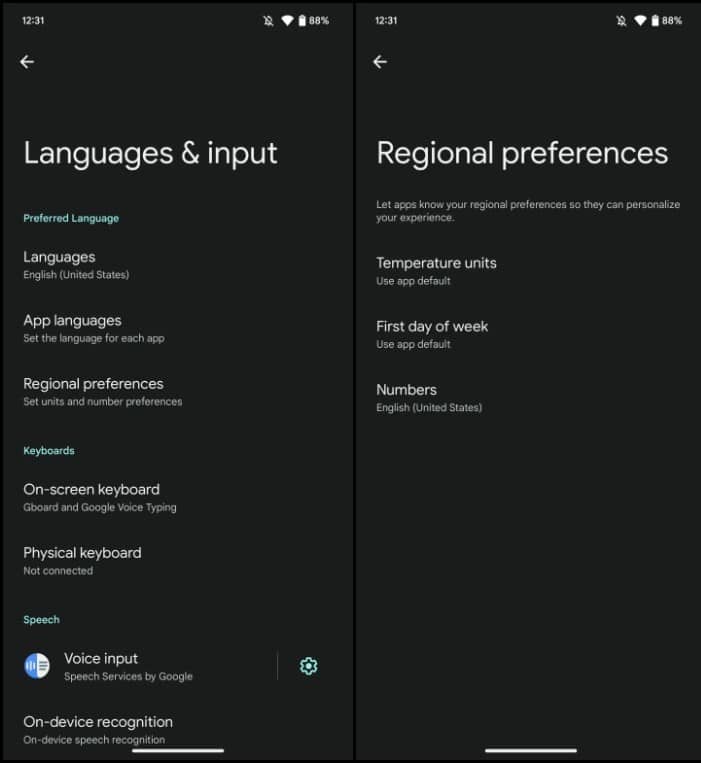 android 14 developer preview 2 regional preferences
