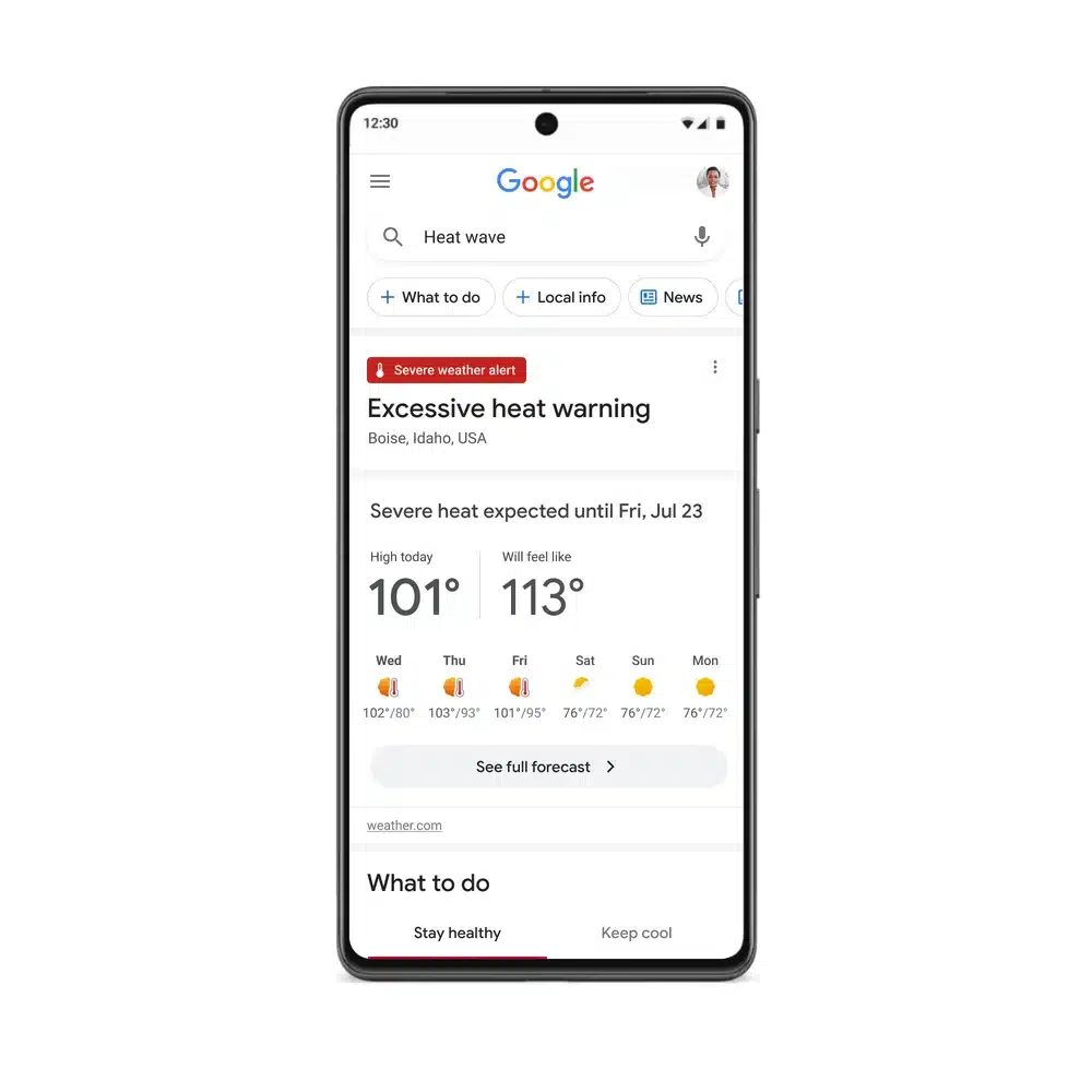 Google、検索画面に「猛暑アラート」を追加へ