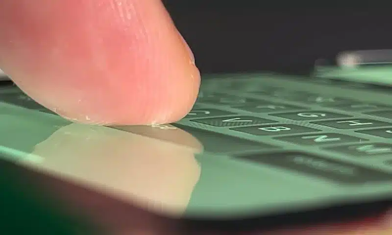 An OLED screen has been developed on the surface of
