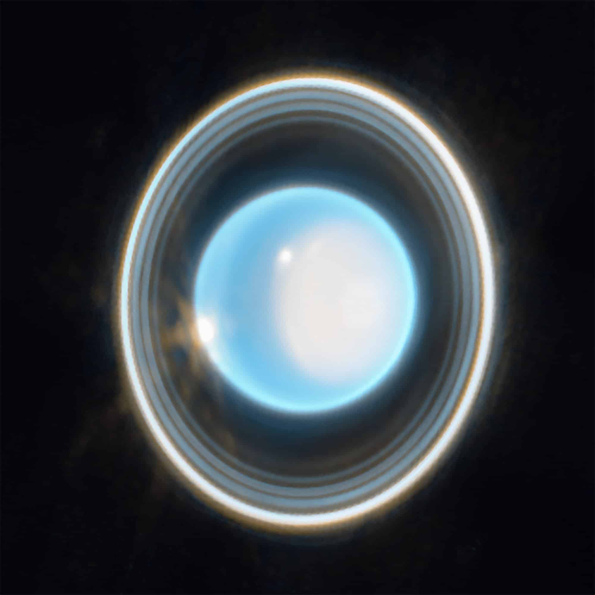天王星の輪がジェイムズ・ウェッブ宇宙望遠鏡の新しい画像で鮮やかに輝く