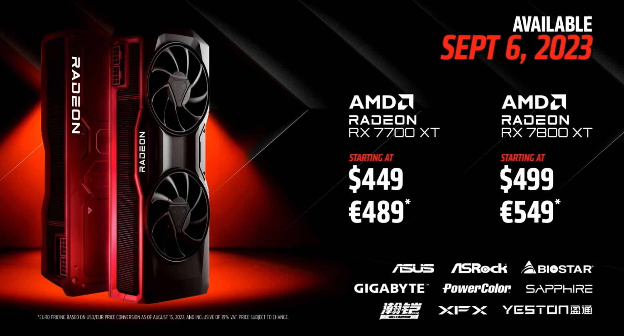 AMD RX7800 7700 PRICING RELEASE DATE