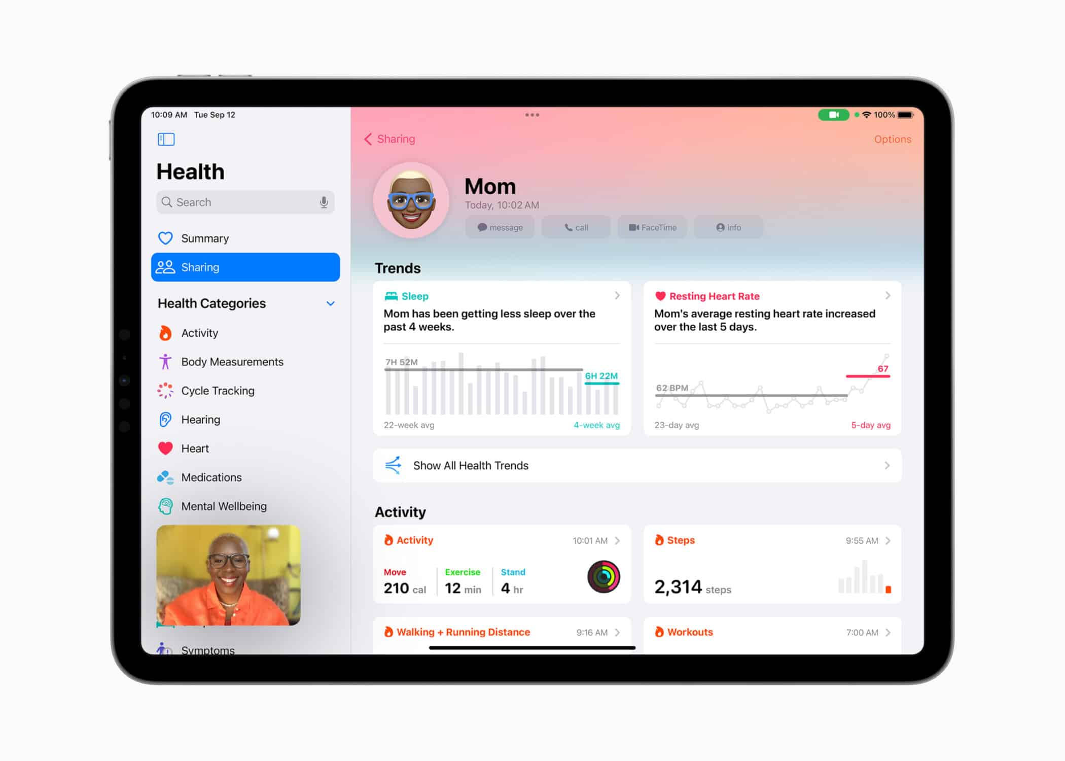 Apple iPadOS 17 Health sharing