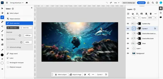 Adobe「Photoshop Web版」サービスがCreative Cloud契約者全員に提供開始