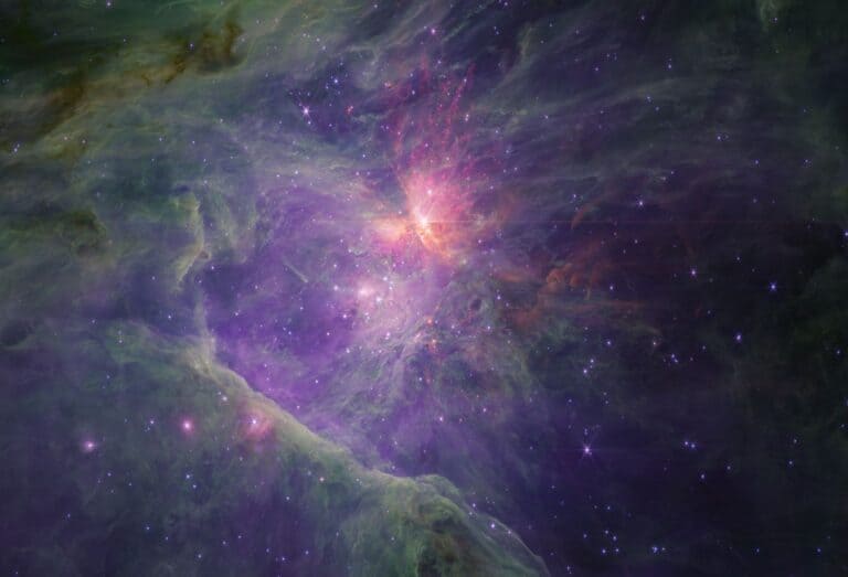 Orion Nebula in NIRCam long wavelength channel pillars