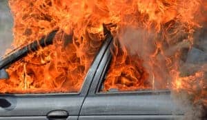 burning car
