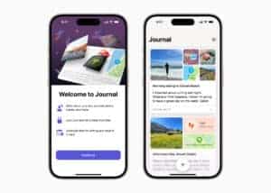Apple Journal app 2 up