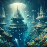 DALL·E 2024-02-28 14.43.56 – An imaginative depiction of an underwater world evolved by an alien civilization, focusing on an underwater city. The city should be complex and futur