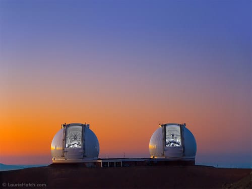 Keck domes sunset